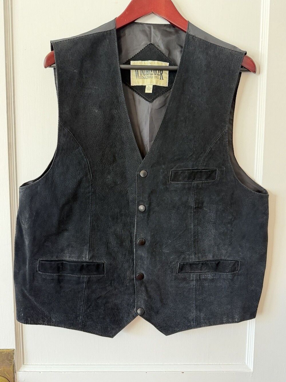Vintage 90s Leather Vest Western Steampunk Whimsygoth Cowboy Rancher Rodeo Large